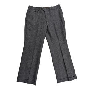 NWT Eddie Bauer Blakely Fit Black/White Wool Tweed Trouser lined Sz 16